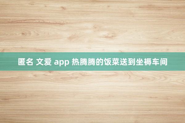 匿名 文爱 app 热腾腾的饭菜送到坐褥车间