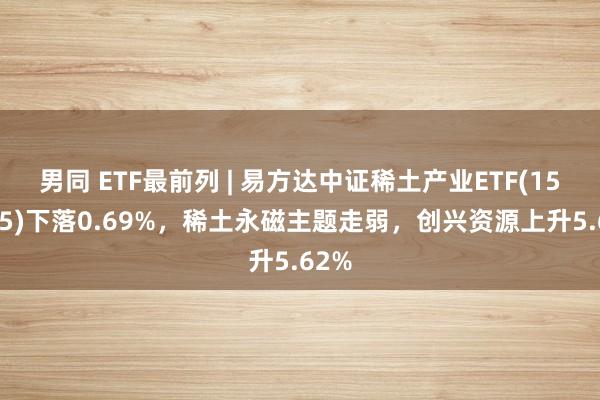 男同 ETF最前列 | 易方达中证稀土产业ETF(159715)下落0.69%，稀土永磁主题走弱，创兴资源上升5.62%