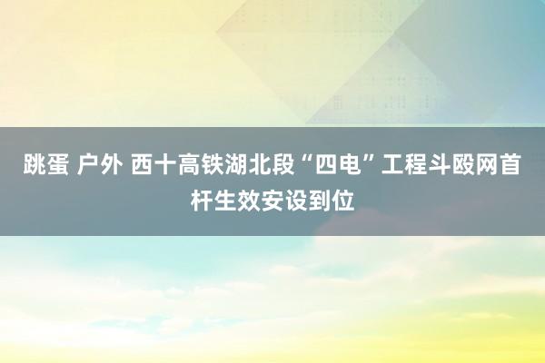 跳蛋 户外 西十高铁湖北段“四电”工程斗殴网首杆生效安设到位