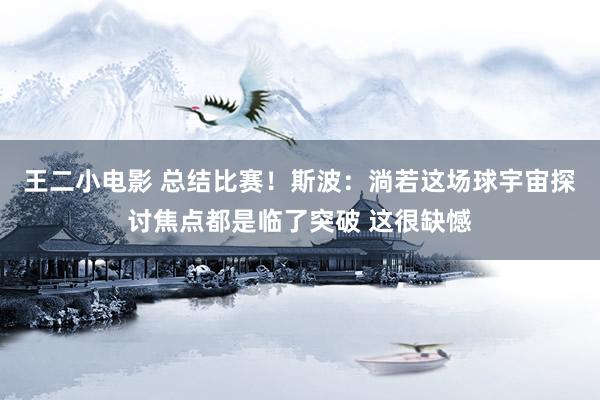 王二小电影 总结比赛！斯波：淌若这场球宇宙探讨焦点都是临了突破 这很缺憾
