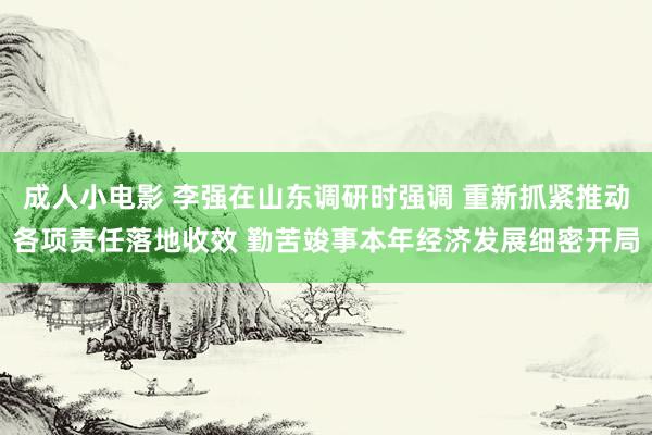 成人小电影 李强在山东调研时强调 重新抓紧推动各项责任落地收效 勤苦竣事本年经济发展细密开局