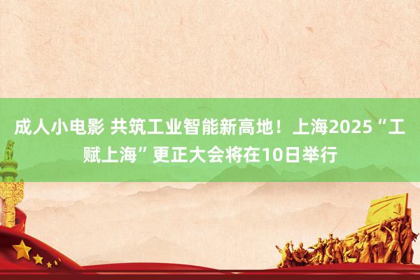 成人小电影 共筑工业智能新高地！上海2025“工赋上海”更正大会将在10日举行