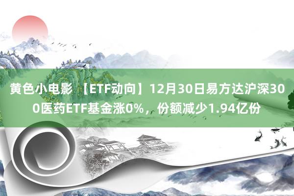 黄色小电影 【ETF动向】12月30日易方达沪深300医药ETF基金涨0%，份额减少1.94亿份